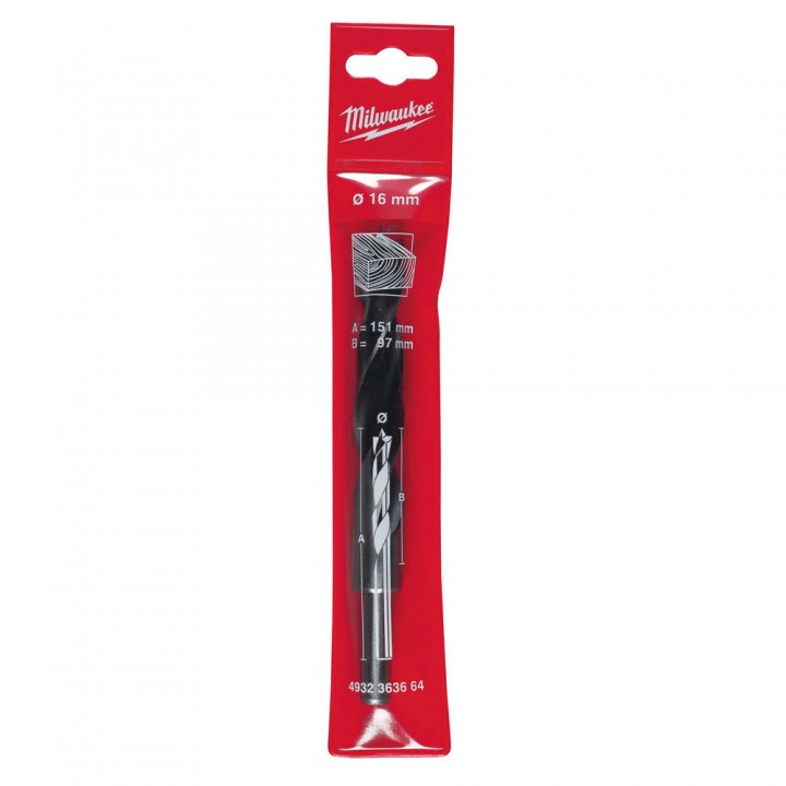Burghiu Milwaukee pentru lemn cu varf de centrare, DIN 7487 E