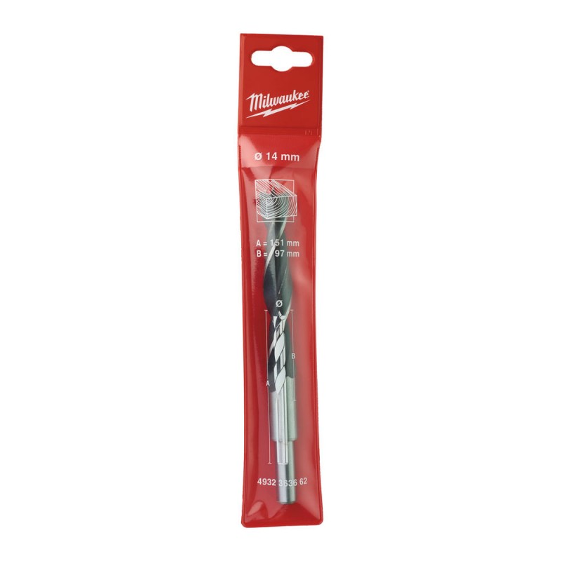 Burghiu Milwaukee pentru lemn cu varf de centrare, DIN 7487 E