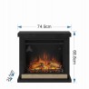 Semineu electric TAGU HAGEN DEEP BLACK PowerFlame - Negru