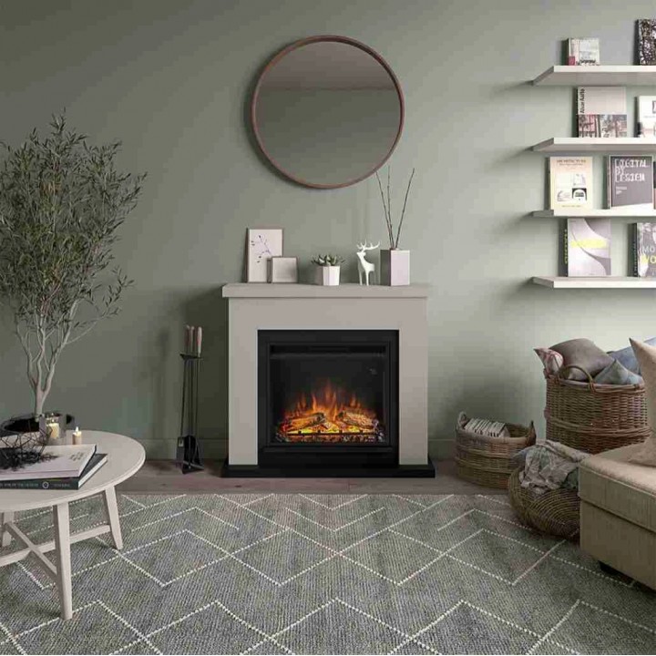 Semineu electric TAGU FRODE LIGHT BEIGE PowerFlame Semineu electric TAGU FRODE LIGHT BEIGE PowerFlame