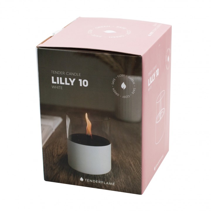 Lumanare ambientala TenderFlame LILLY 10 WHITE GLASS Lumanare ambientala TenderFlame LILLY 10 WHITE GLASS