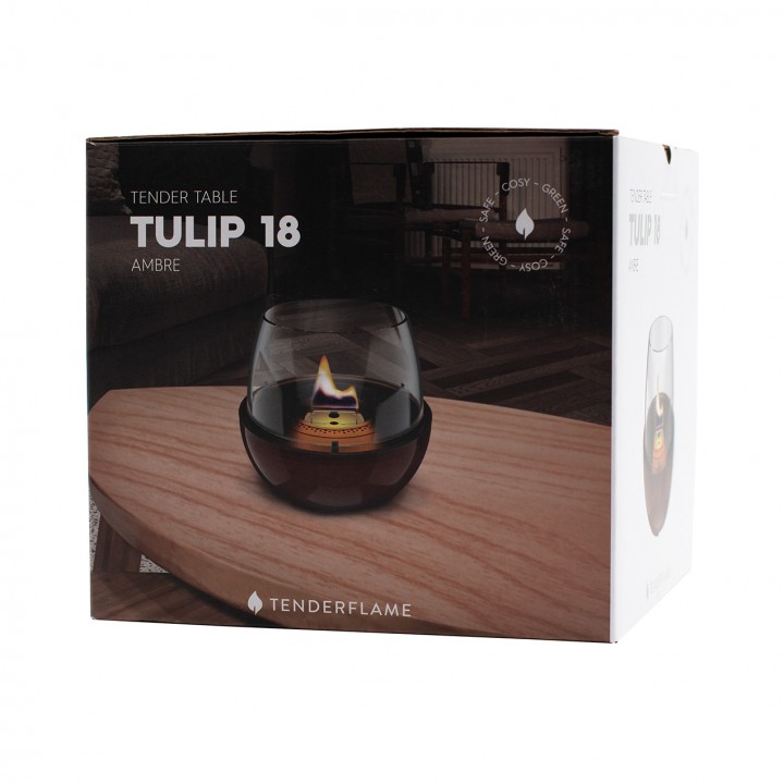 Lumanare ambientala TenderFlame TULIP 18 AMBER REACTIVE GLAZE