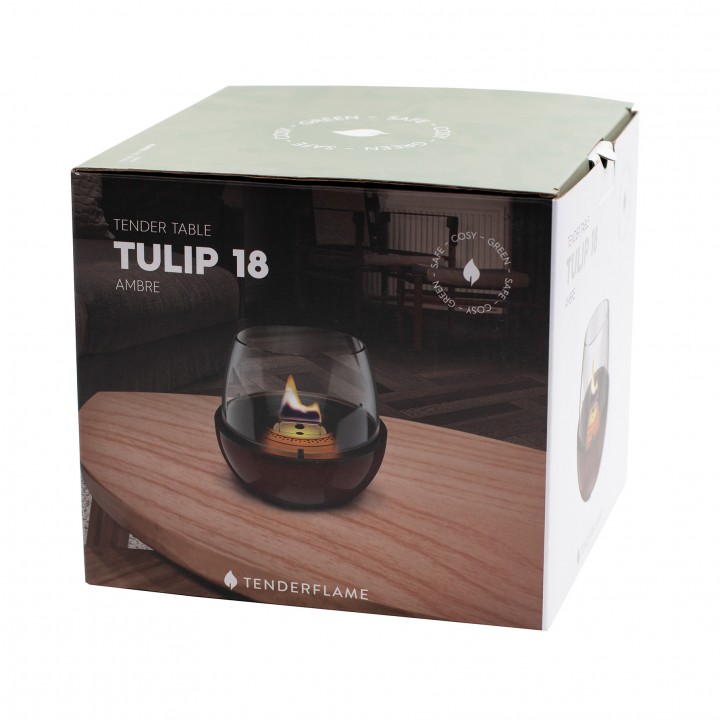 Lumanare ambientala TenderFlame TULIP 18 AMBER REACTIVE GLAZE