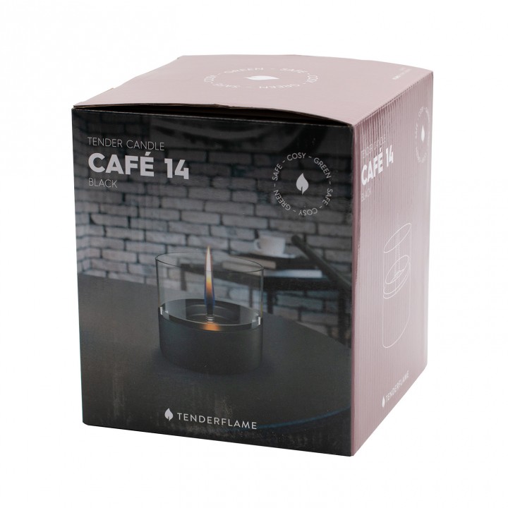Lumanare ambientala TenderFlame CAFE 14 BLACK CERAMIC Lumanare ambientala TenderFlame CAFE 14 BLACK CERAMIC