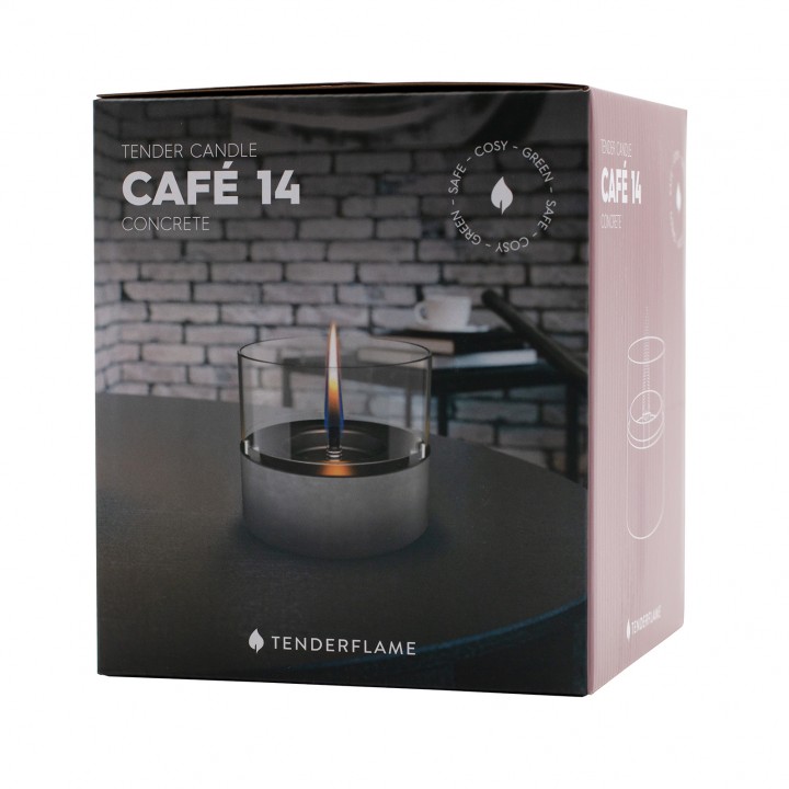 Lumanare ambientala TenderFlame CAFE 14 CONCRETE CERAMIC