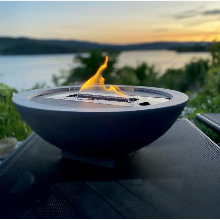 Semineu exterior TenderFlame IRIS CONCRETE CERAMIC, mobil, usor Semineu exterior TenderFlame IRIS CONCRETE CERAMIC, mobil, usor