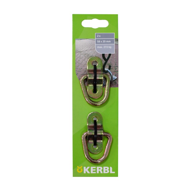 Ochi de ancorare Kerbl cu suport de fixare - 58 × 20 mm - Pachet 2 buc