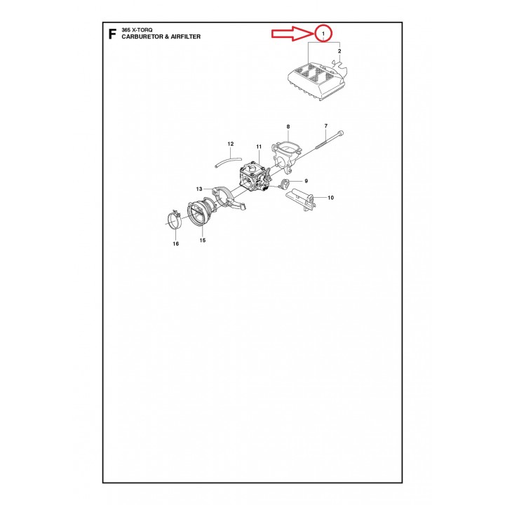 Filtru de aer drujba Husqvarna 365, 372 XP, Original