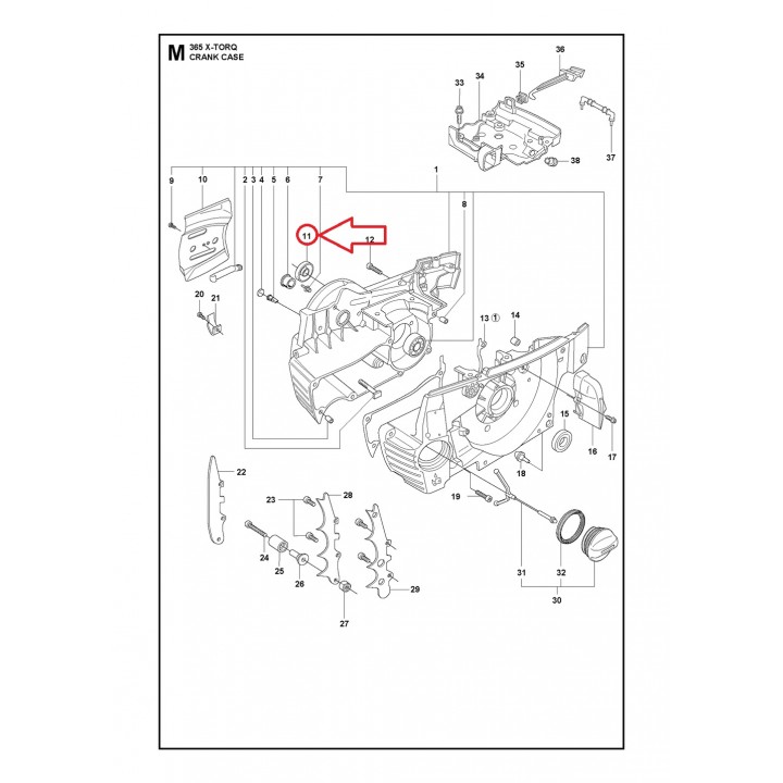 Inel etansare Husqvarna 18.4x26.4, Carter, (365, 372), Original