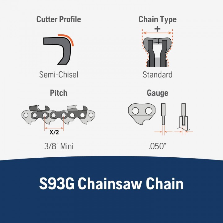 Lant HUSQVARNA X-CUT S93G, Semi Chisel, 35 cm, 3/8'' 1,3 mm