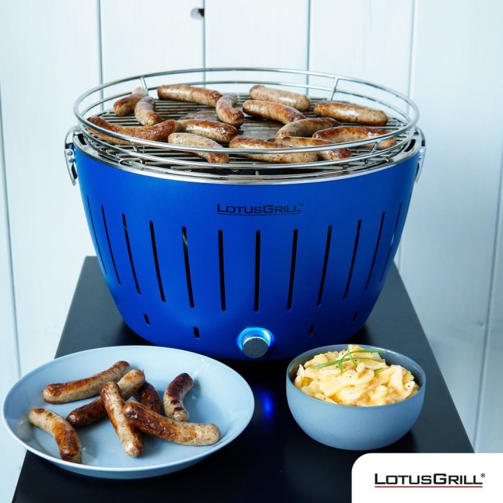 Gratar carbuni LOTUS GRILL Classic G340 Albastru, consum REDUS carbuni