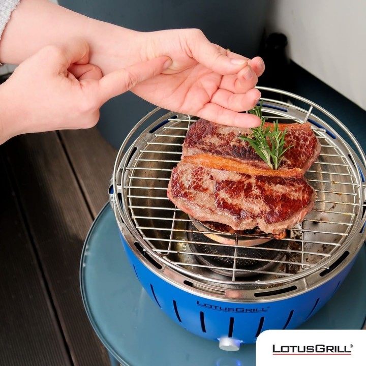 Gratar carbuni LOTUS GRILL Classic G340 Albastru, consum REDUS carbuni