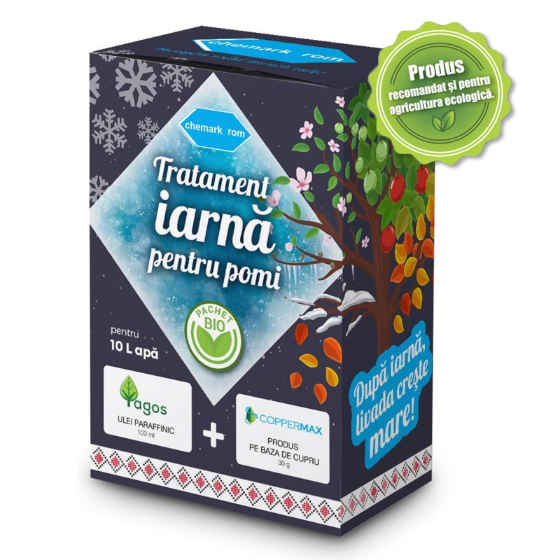 Pachet TRATAMENT IARNA Pomi Fructiferi YAGOS + COPPERMAX, 10 litri apa