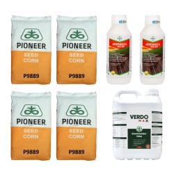 Pachet SMART-MIX 101 - Porumb PIONEER P9889 - 4 saci, Erbicid ADENGO 465 SC 2 L, Biostimulator VERDOMAX 5 L, Suprafata 5 Ha