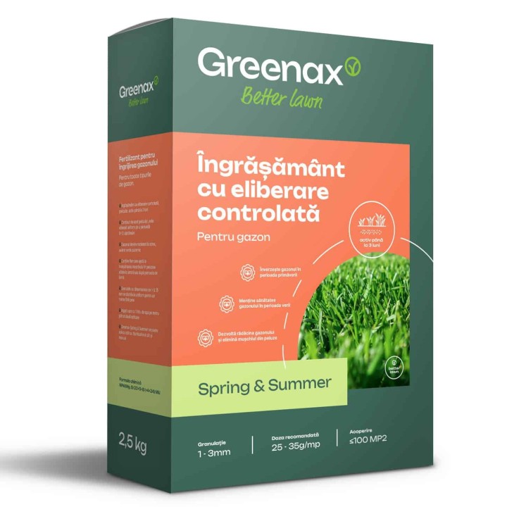 Ingrasamant gazon Greenax Spring & Summer, 2,5 kg