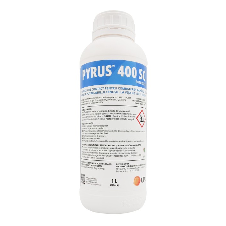 Fungicid PYRUS 400 SC - 1 Litru, UPL, Contact, Putregai cenusiu, Rapan