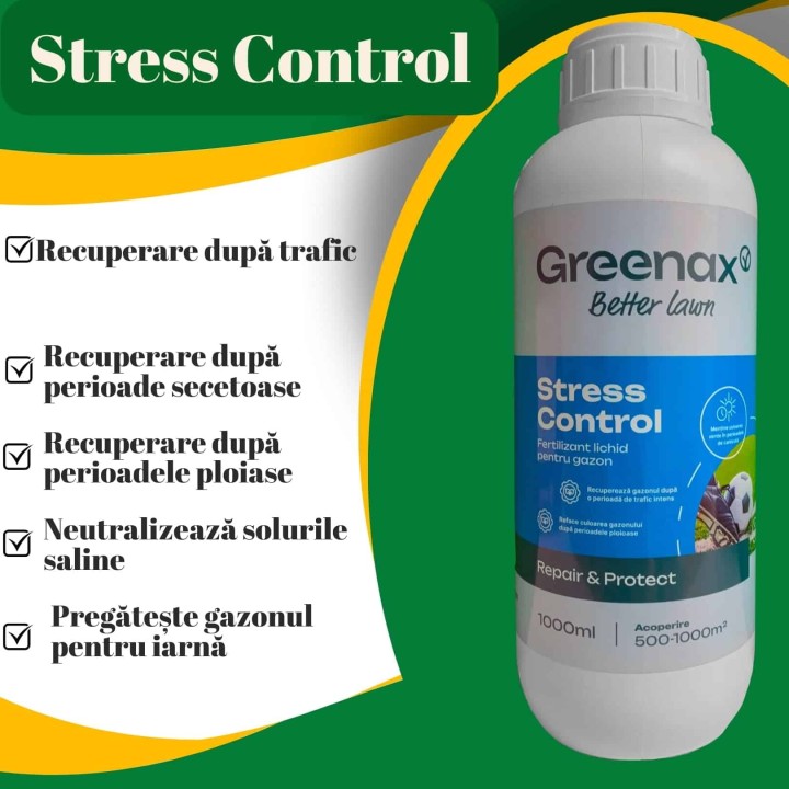 Ingrasamant lichid gazon Greenax STRESS CONTROL - 1 Litru