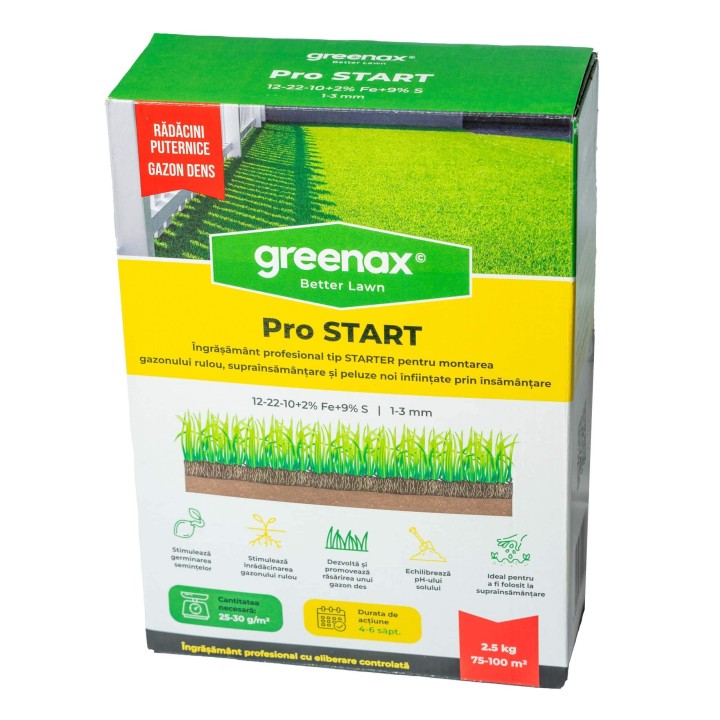 Ingrasamant profesional gazon Greenax PRO START - 2,5 kg