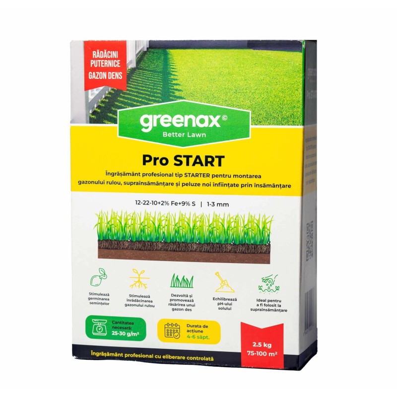 Ingrasamant profesional gazon Greenax PRO START - 2,5 kg