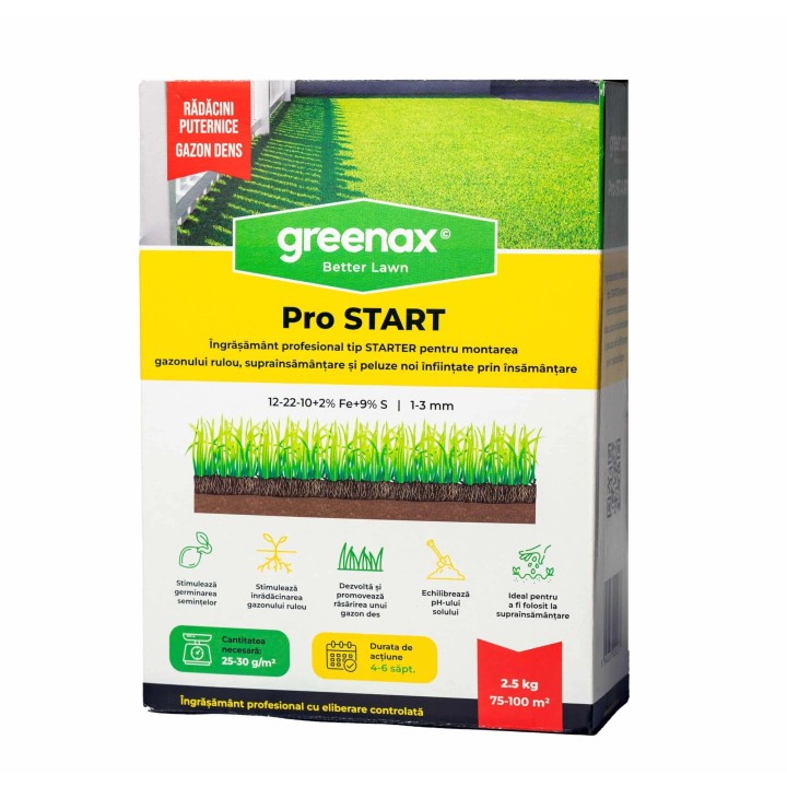 Ingrasamant profesional gazon Greenax PRO START - 2,5 kg