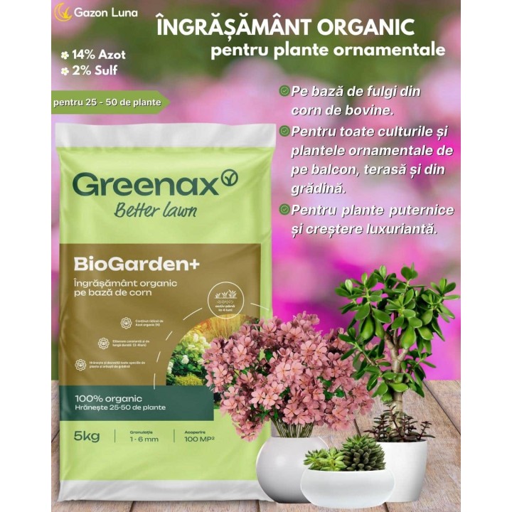 Ingrasamant organic pentru plante Greenax BIOGARDEN - 5 kg