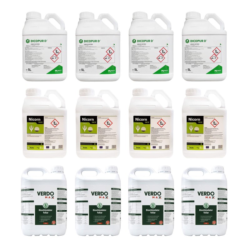 Pachet Erbicid NICORN 040 SC 20 L + DICOPUR D 20 L + VERDOMAX 20 L