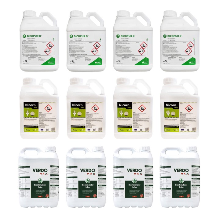 Pachet Erbicid NICORN 040 SC 20 L + DICOPUR D 20 L + VERDOMAX 20 L