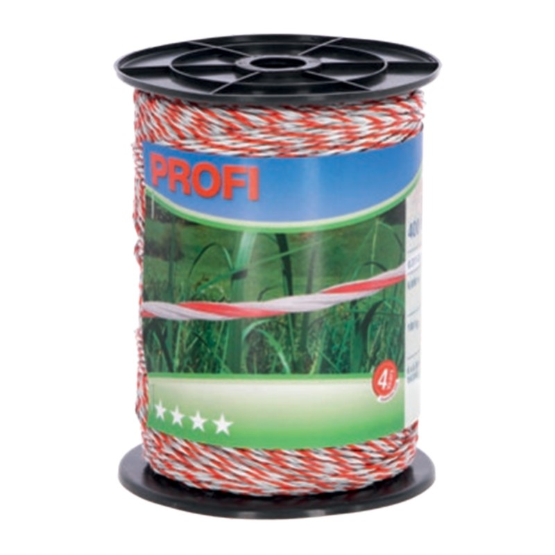Fir gard electric Poli Profi, 400 m, alb/rosu, 6 x 0,30 TriC