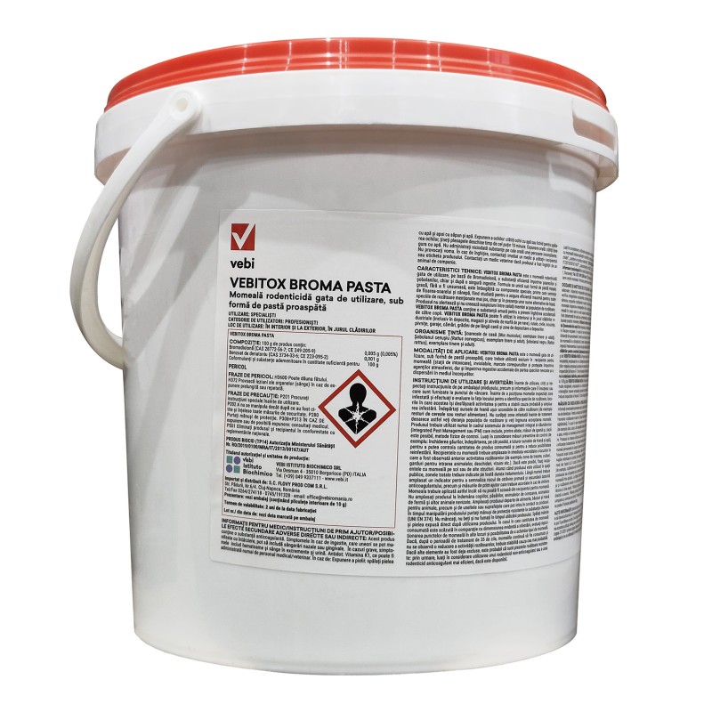 Raticid VEBITOX Broma Pasta - Galeata 5 kg, Vebi, Bromadiolona
