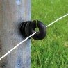 Inel izolator negru, ramforsat, cu suport lung KERBL - cutie 115 buc