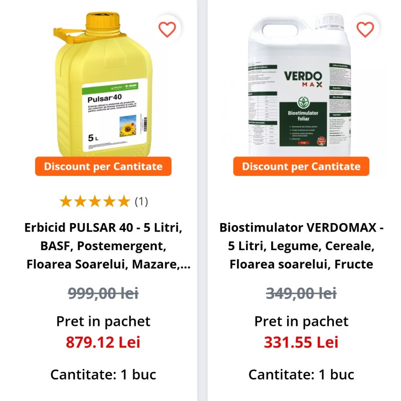 Pachet SMART-MIX 138 - Erbicid PULSAR 40 - 5 L + VERDOMAX 5 L