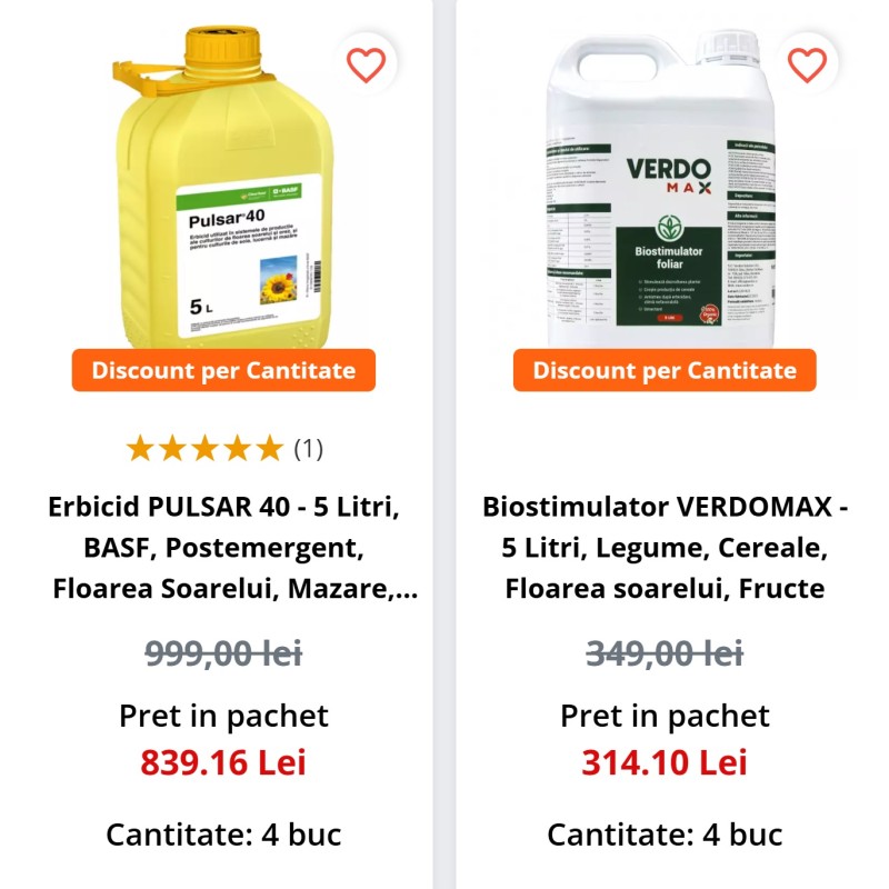 Pachet SMART-MIX 139 - Erbicid PULSAR 40 - 20 L + VERDOMAX 20 L