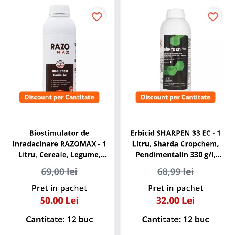 Pachet SMART-MIX 106: Erbicid SHARPEN 33 EC 12 L & RAZOMAX 12 L