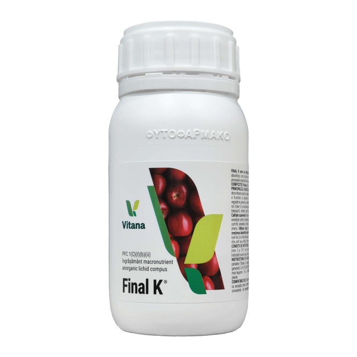 FINAL K® - Ingrasamant Foliar, Potasiu (K), Azot (N), Vitana - 250 ml