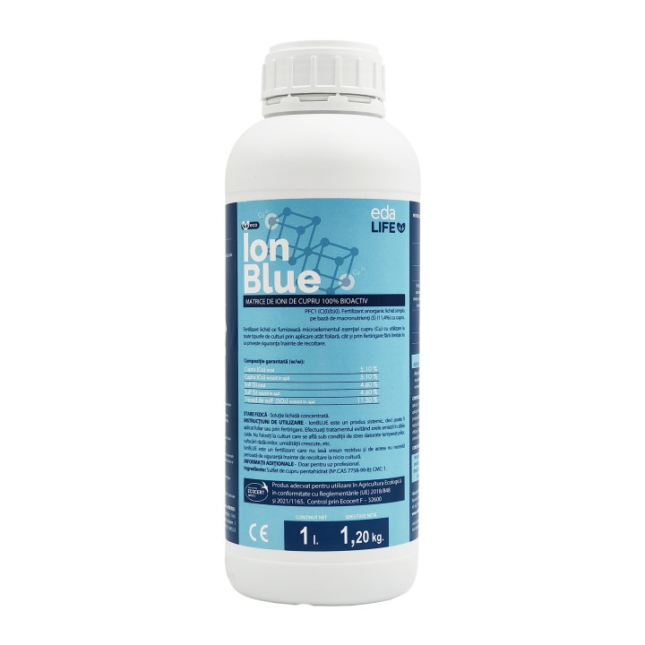 Fertilizant ION BLUE, 1 Litru, eda Life, cupru nanotehnologic