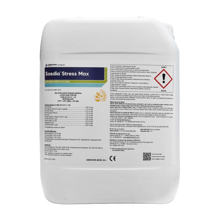Biostimulator SOSDIA STRESS MAX - 10 Litri
