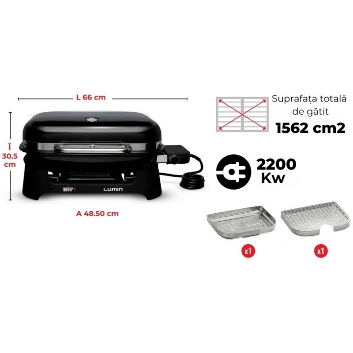 Gratar electric Weber LUMIN- Rosu Gratar electric Weber LUMIN- Rosu