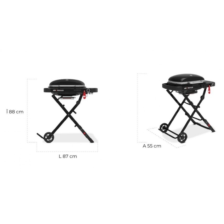 Gratar pe gaz TRAVELER COMPACT Weber - Negru