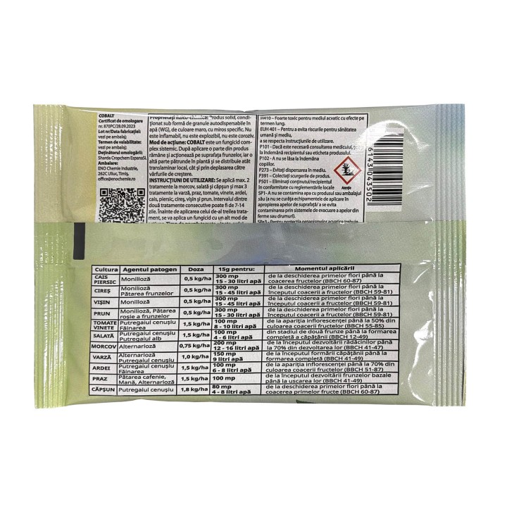 Fungicid COBALT - 15 g, Sharda, Boscalid, Piraclostrobin