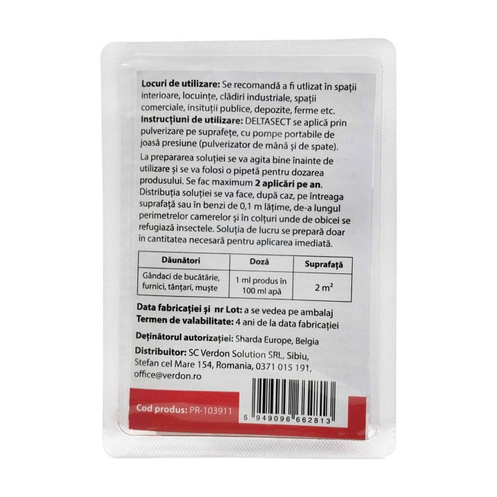 Insecticid DELTASECT - 10 ml, Insecte zburatoare si taratoare