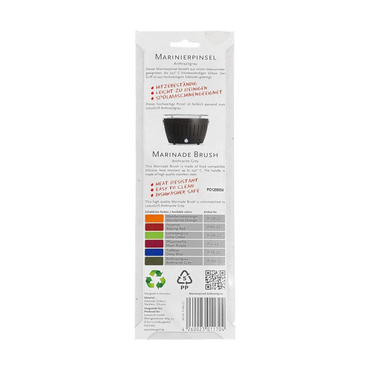 Pensula silicon LOTUS GRILL, gri antracit