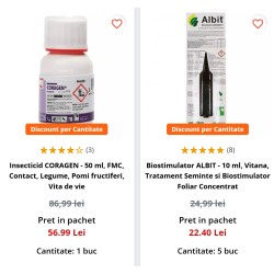 Pachet SMART-MIX 142 - Insecticid CORAGEN, FMC 50 ml (1 buc) + Biostimulator ALBIT, Vitana 10 ml (5 buc)