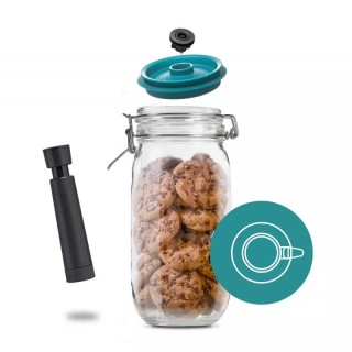 Set 3 borcane Kilner cu clip de 2l/68 oz, capcace vid, pompa AIRTENDER