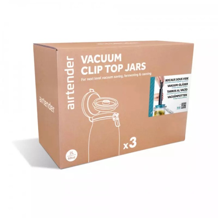 Set 3 borcane Kilner cu clip de 2l/68 oz, capcace vid, pompa AIRTENDER Set 3 borcane Kilner cu clip de 2l/68 oz, capcace vid, pompa AIRTENDER