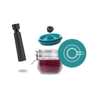 Set 3 borcane Kilner cu clip de 0.5l/17 oz, capace vid, pompa AIRTENDER