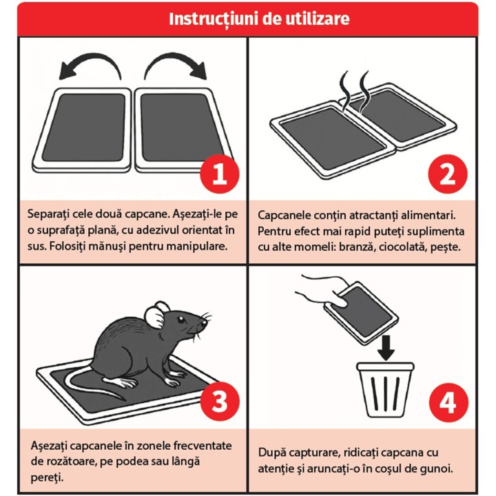 Capcana plastic cu lipici pentru soareci si sobolani MAT# - set 2 buc