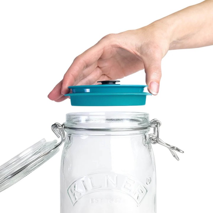 Set 3 borcane Kilner cu clip de 1l/34 oz, capace vid, pompa AIRTENDER Set 3 borcane Kilner cu clip de 1l/34 oz, capace vid, pompa AIRTENDER