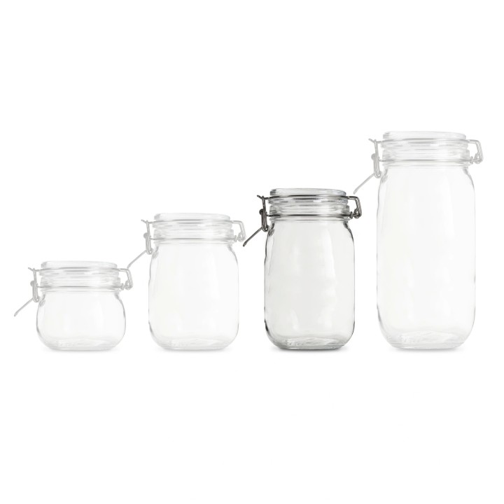 Set 3 borcane BORMIOLIO patrate cu clip de 1,5 litri, capace vid, pompa AIRTENDER Set 3 borcane BORMIOLIO patrate cu clip de 1,5 litri, capace vid, pompa AIRTENDER