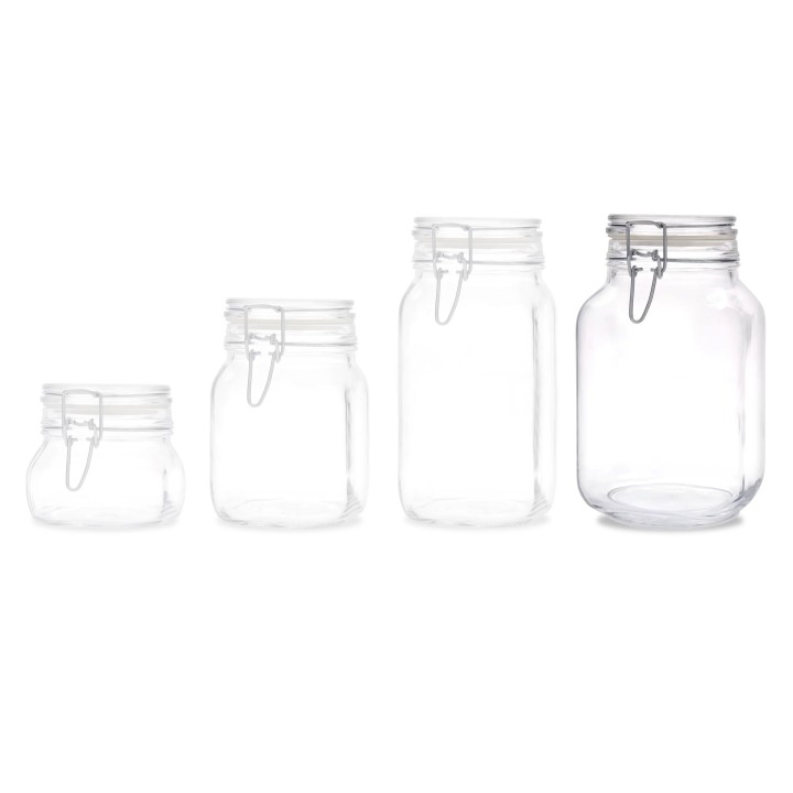 Set 3 borcane BORMIOLIO patrate cu clip de 2 litri, capace vid, pompa AIRTENDER Set 3 borcane BORMIOLIO patrate cu clip de 2 litri, capace vid, pompa AIRTENDER