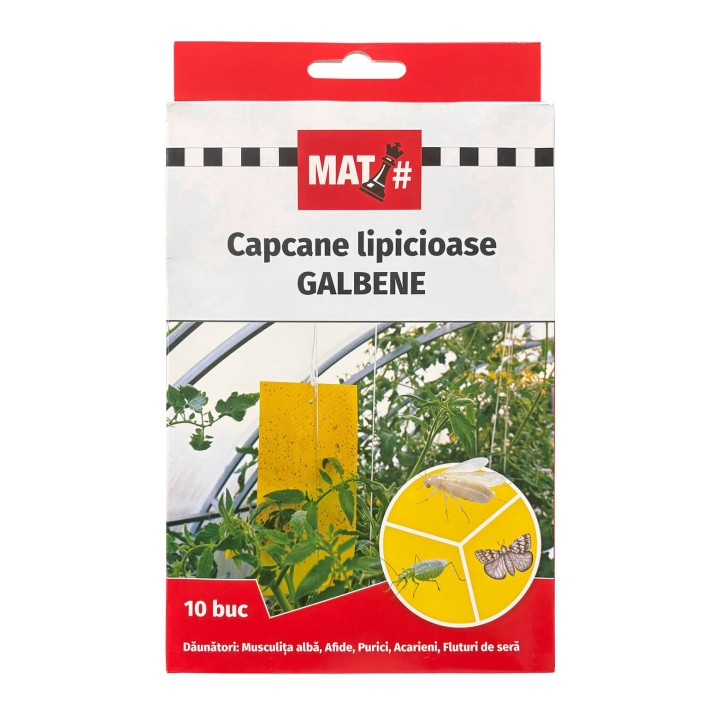 Capcane lipicioase galbene MAT# - set 10 placi Capcane lipicioase galbene MAT# - set 10 placi